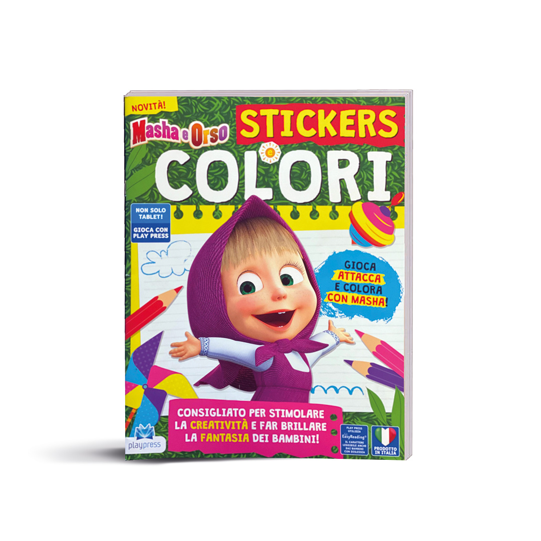 Album colora e stickers Masha e Orso - Dinpitaly